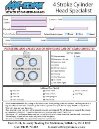 Cylinder head service request form